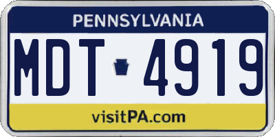 PA license plate MDT4919