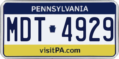 PA license plate MDT4929