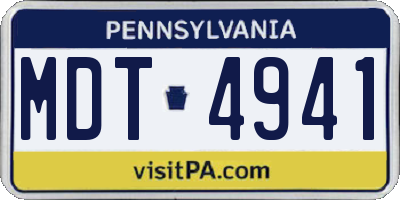 PA license plate MDT4941