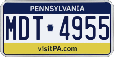 PA license plate MDT4955