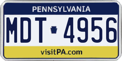 PA license plate MDT4956