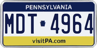 PA license plate MDT4964