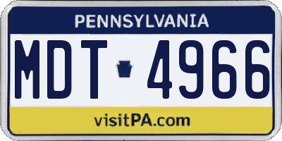 PA license plate MDT4966
