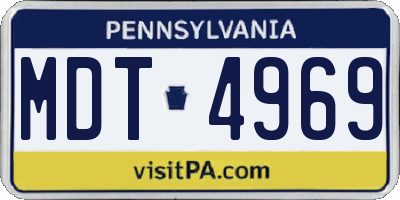PA license plate MDT4969
