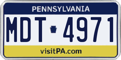 PA license plate MDT4971