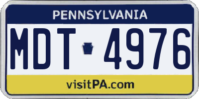PA license plate MDT4976