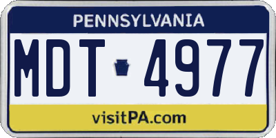 PA license plate MDT4977