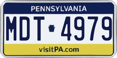 PA license plate MDT4979