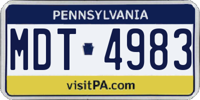 PA license plate MDT4983