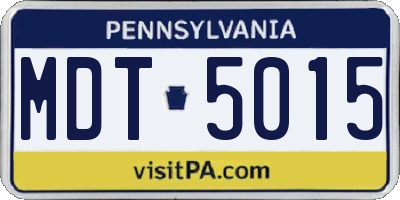 PA license plate MDT5015