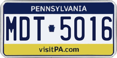 PA license plate MDT5016