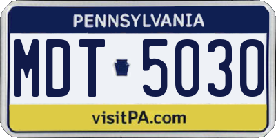 PA license plate MDT5030