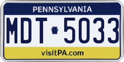 PA license plate MDT5033