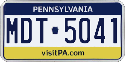 PA license plate MDT5041