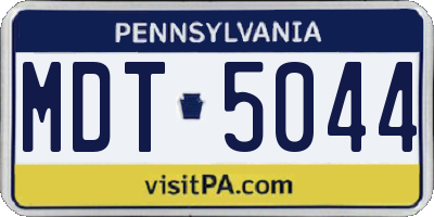 PA license plate MDT5044