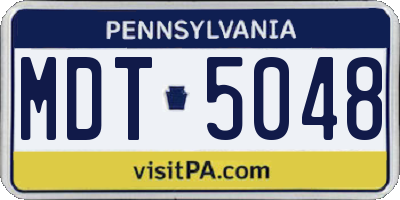 PA license plate MDT5048