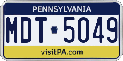 PA license plate MDT5049
