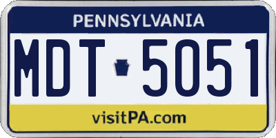 PA license plate MDT5051
