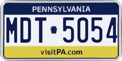 PA license plate MDT5054