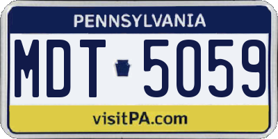PA license plate MDT5059