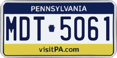 PA license plate MDT5061
