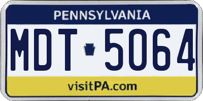 PA license plate MDT5064