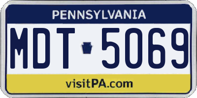 PA license plate MDT5069