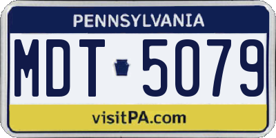 PA license plate MDT5079