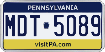PA license plate MDT5089