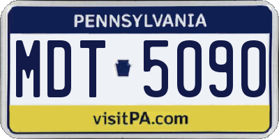 PA license plate MDT5090