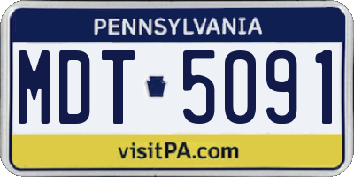 PA license plate MDT5091