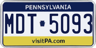 PA license plate MDT5093