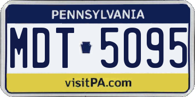PA license plate MDT5095