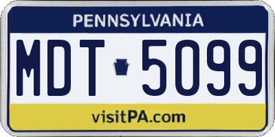 PA license plate MDT5099