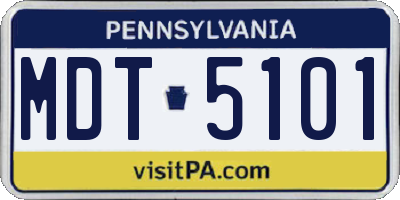 PA license plate MDT5101