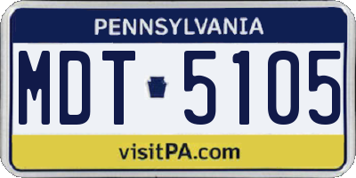 PA license plate MDT5105