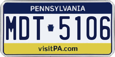 PA license plate MDT5106