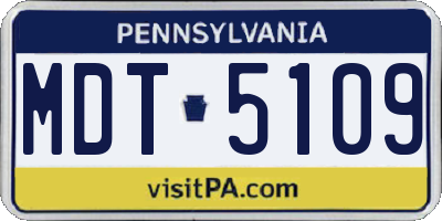 PA license plate MDT5109