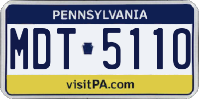 PA license plate MDT5110