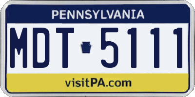 PA license plate MDT5111