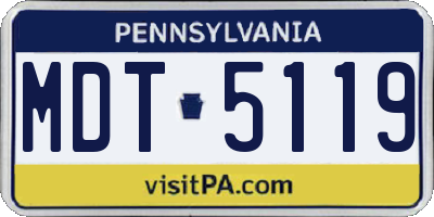 PA license plate MDT5119