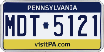 PA license plate MDT5121