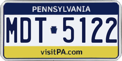PA license plate MDT5122