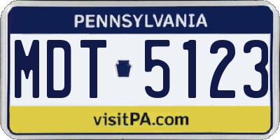 PA license plate MDT5123