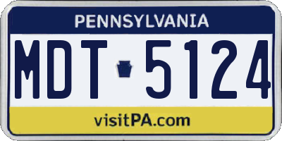 PA license plate MDT5124