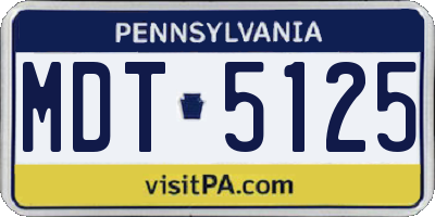 PA license plate MDT5125