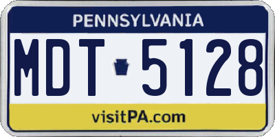 PA license plate MDT5128