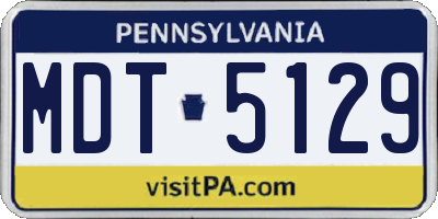 PA license plate MDT5129
