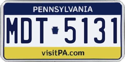PA license plate MDT5131
