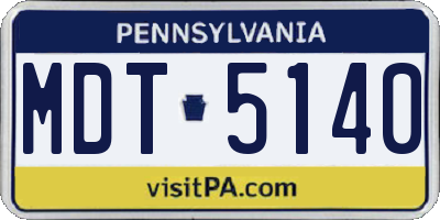 PA license plate MDT5140